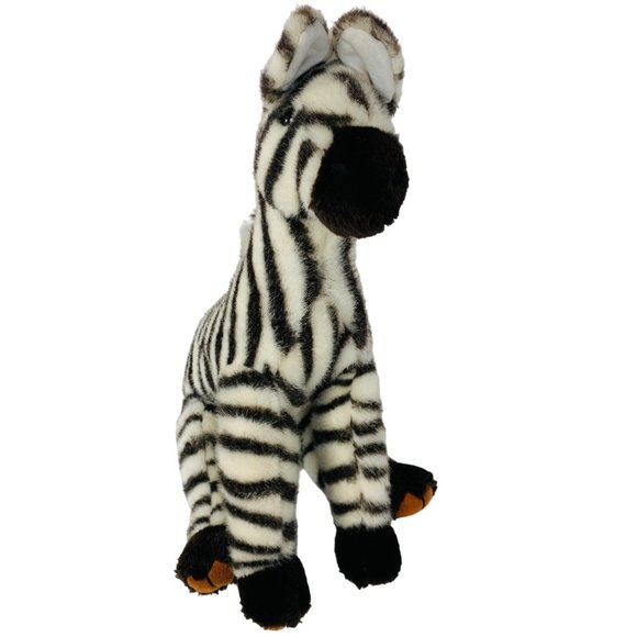 Vintage Applause Zebra Stuffed Jungle Animal Safari Toy 14”x 14”Realistic Zoo - Picture 1 of 10